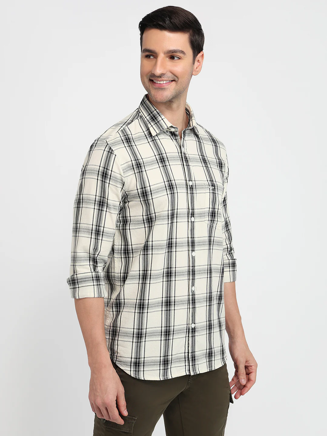 Colorplus Men Regular Fit Checks Pattern Pure Cotton Full Sleeve Casual Shirt - Image 3