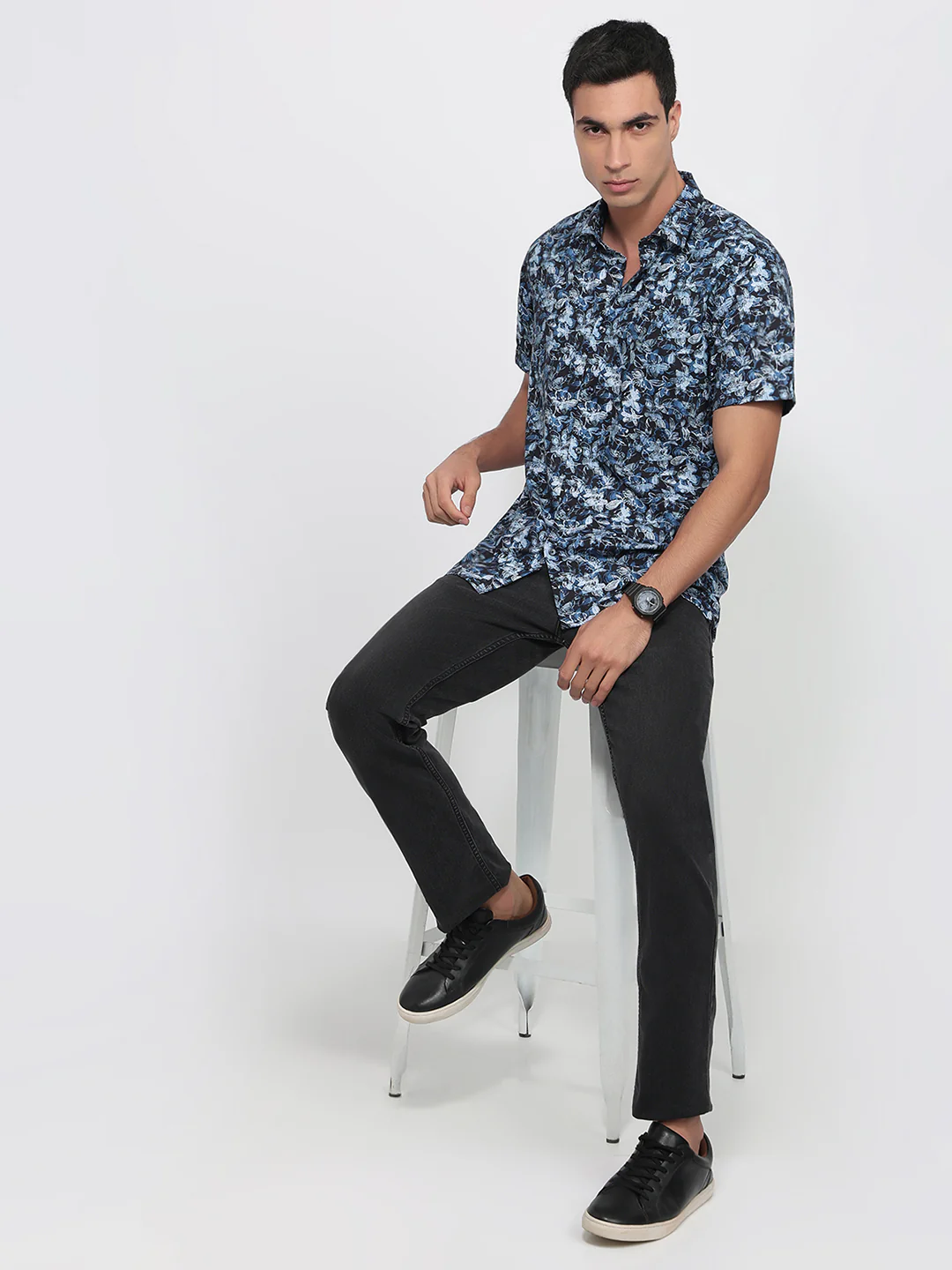 Colorplus Men Regular Fit Print Pattern Cotton Blend Half Sleeve Casual Shirt - Image 5