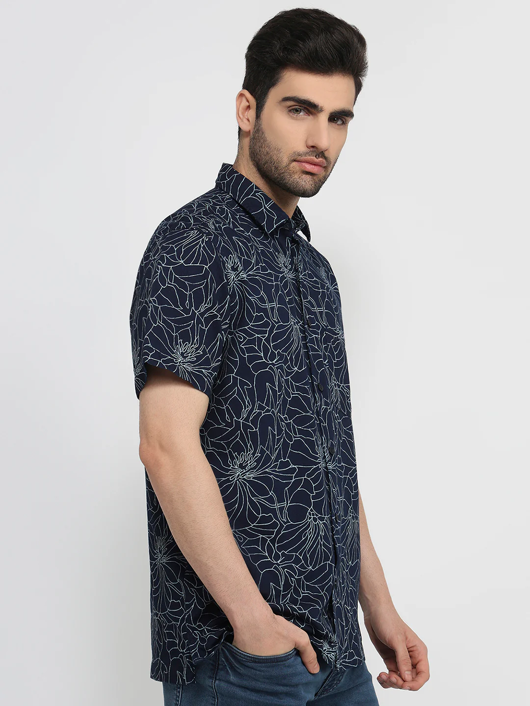 Colorplus Men Regular Fit Print Pattern Pure Cotton Half Sleeve Casual Shirt - Image 3