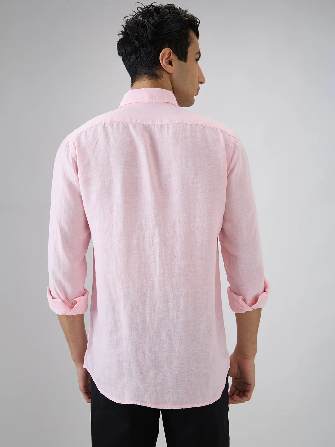 Colorplus Men Regular Fit Solid Pattern Pure Linen Full Sleeve Casual Shirt - Image 4
