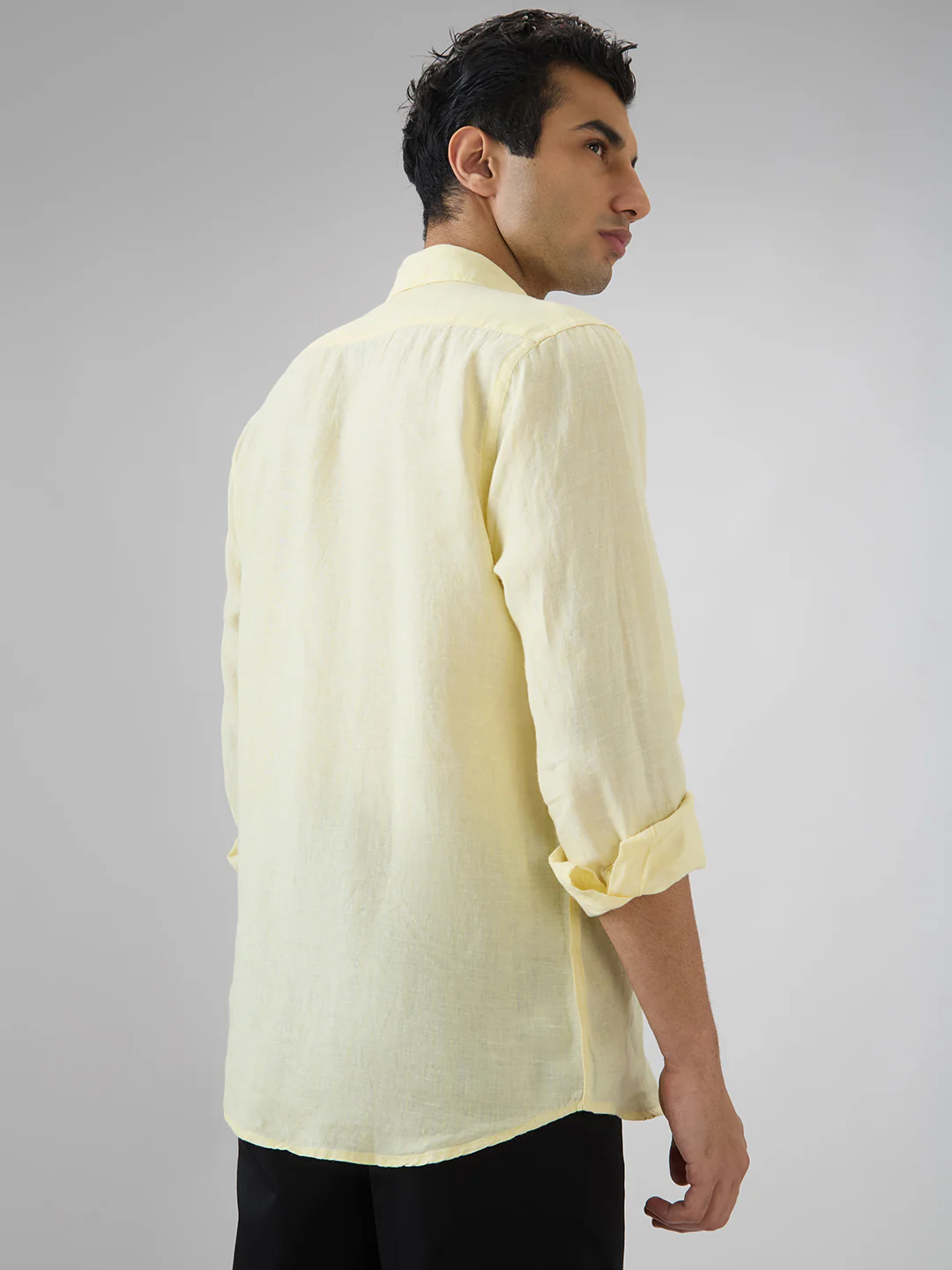 Colorplus Men Regular Fit Solid Pattern Pure Linen Full Sleeve Casual Shirt - Image 4