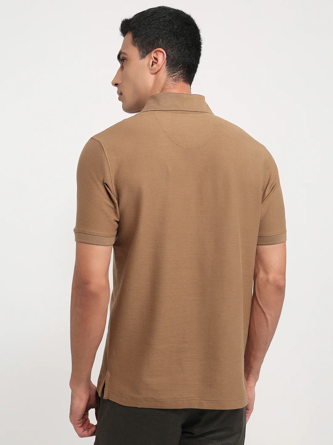 Colorplus Men Regular Fit Structure Pattern Pure Cotton Half Sleeve T-Shirt - Image 4