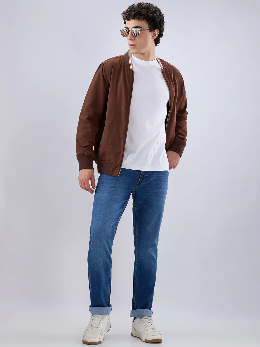 Colorplus Men Slim Fit Plain Pattern Cotton Blend Flat Front Jeans - Image 8
