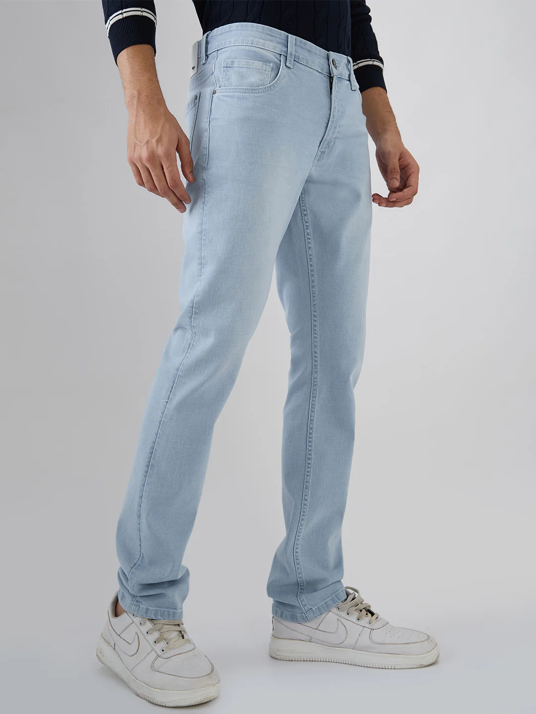 Colorplus Men Slim Fit Plain Pattern Cotton Blend Flat Front Jeans - Image 2