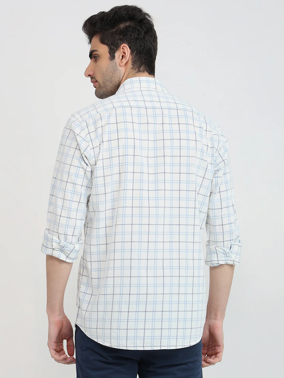 Colorplus Men White Checks Regular Fit Cotton Shirt - Image 4