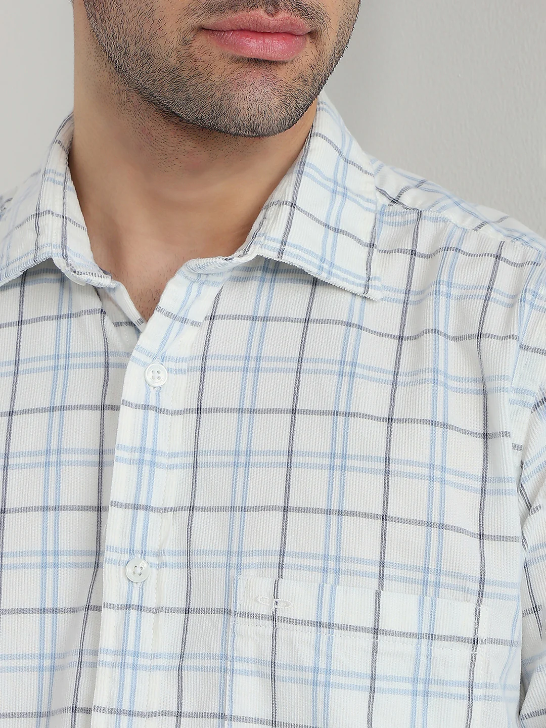 Colorplus Men White Checks Regular Fit Cotton Shirt - Image 6