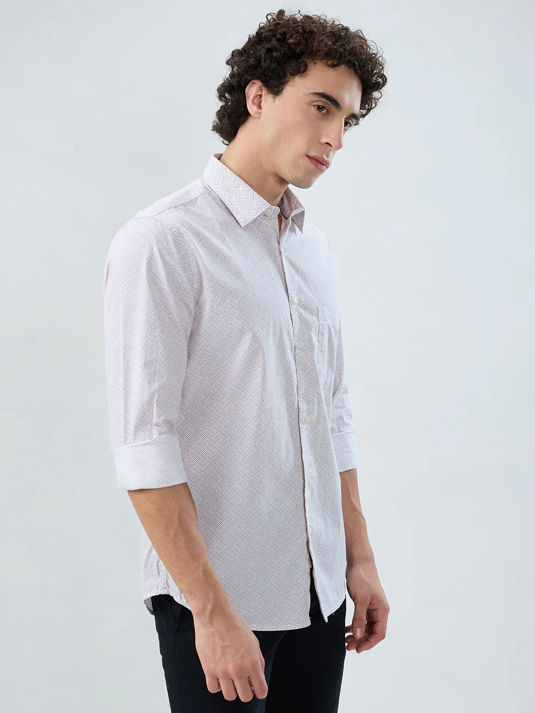 Colorplus Men White Print Regular Fit Cotton Shirt - Image 2