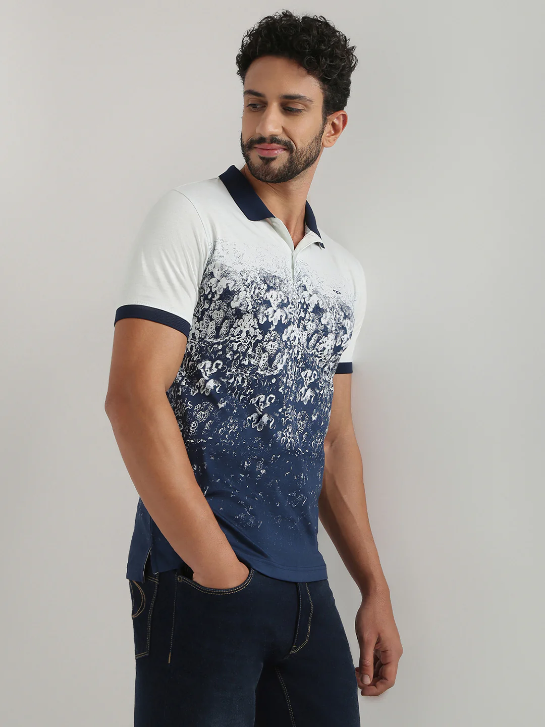 Colorplus Men White Print Regular Fit Cotton T-Shirt - Image 2