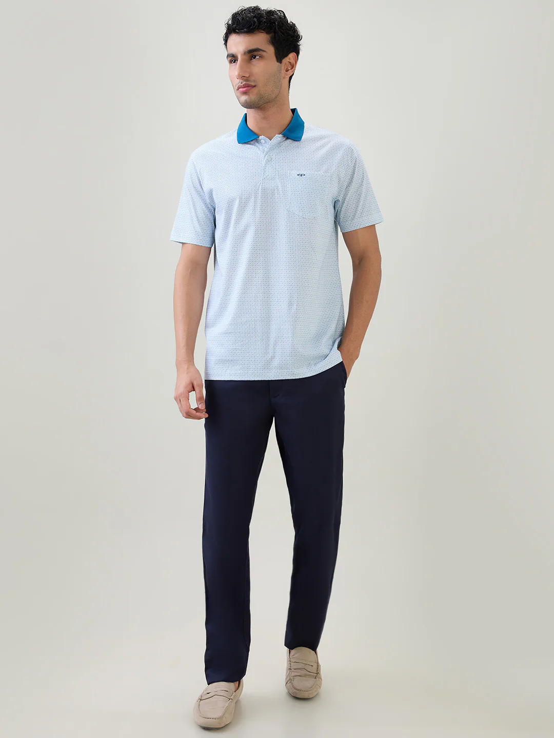 Colorplus Men White Printed Comfort Fit Cotton Half Sleeve T-Shirt - Image 5