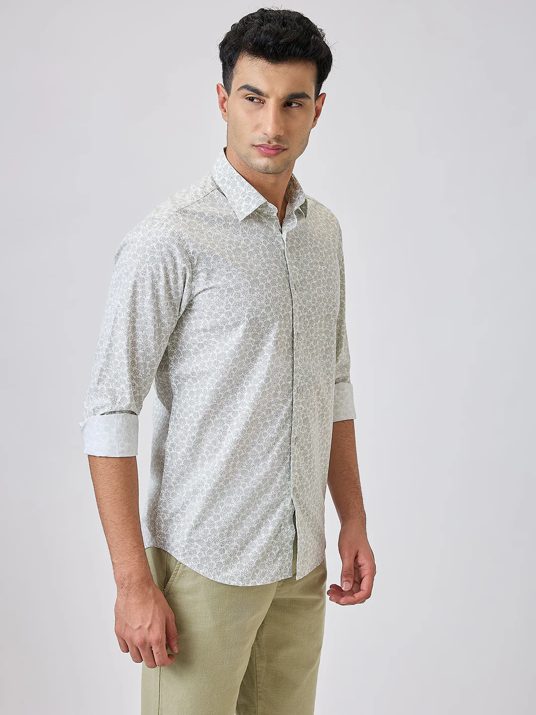 Colorplus Men White Printed Regular Fit Cotton Blend Shirt - Image 3
