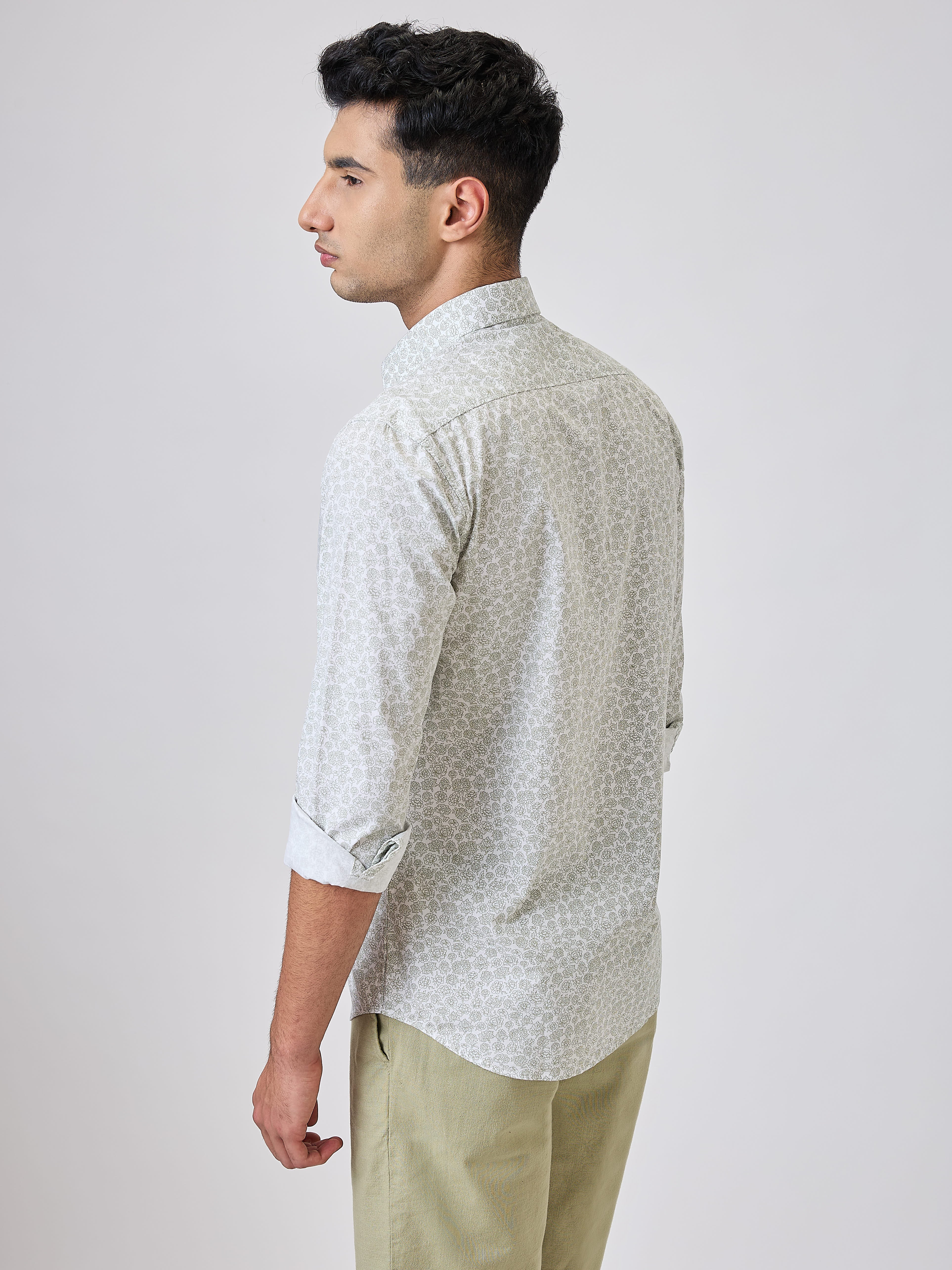 Colorplus Men White Printed Regular Fit Cotton Blend Shirt - Image 4
