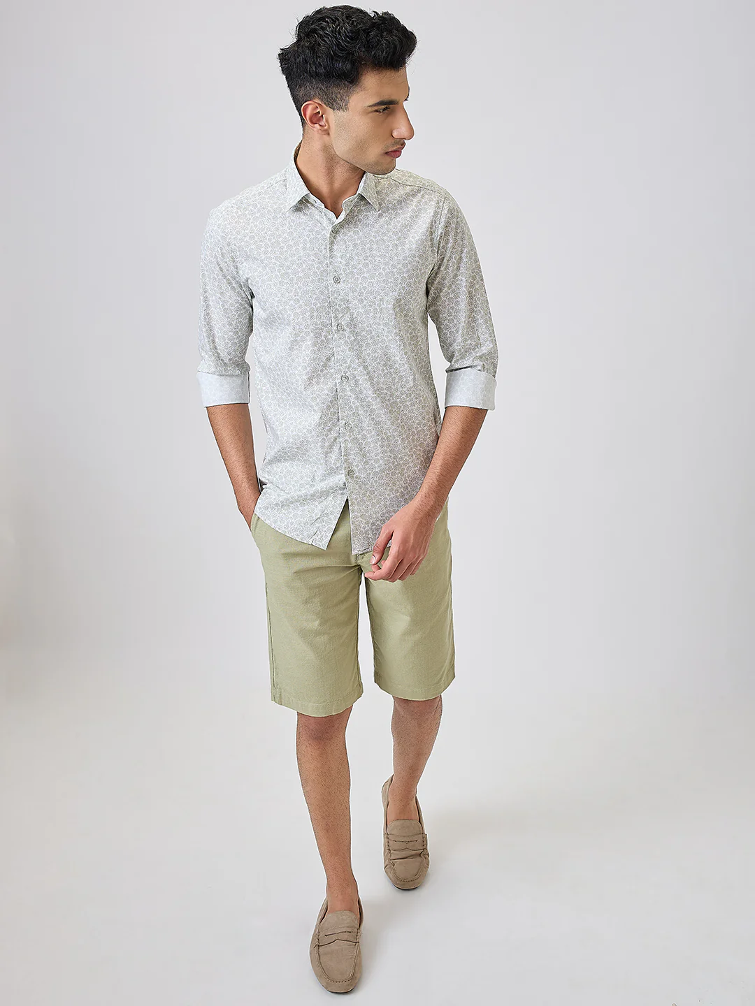Colorplus Men White Printed Regular Fit Cotton Blend Shirt - Image 5