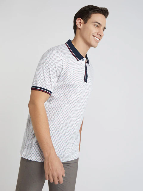 Colorplus Men White Printed Regular Fit Cotton T-Shirt - Image 2