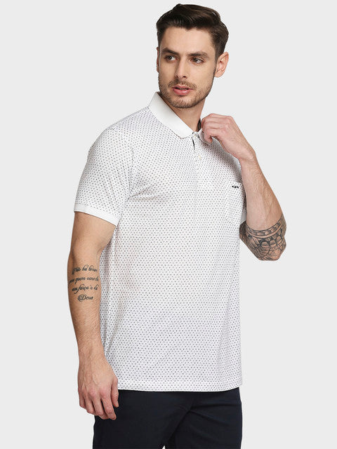 Colorplus Men White Printed Tailored Fit Cotton T-Shirt - Image 2