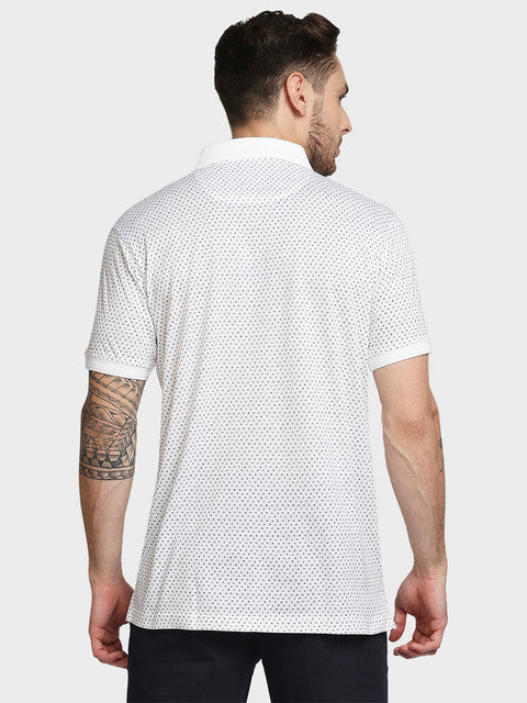 Colorplus Men White Printed Tailored Fit Cotton T-Shirt - Image 4
