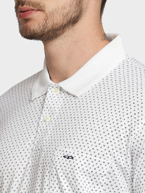 Colorplus Men White Printed Tailored Fit Cotton T-Shirt - Image 6
