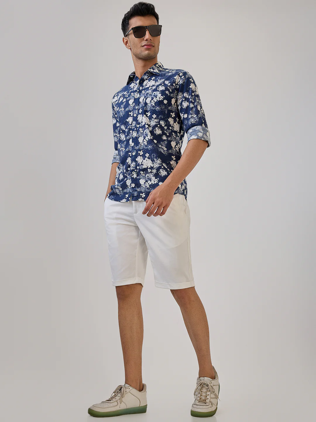 Colorplus Men White Twill Regular Fit Cotton Blend Shorts - Image 5