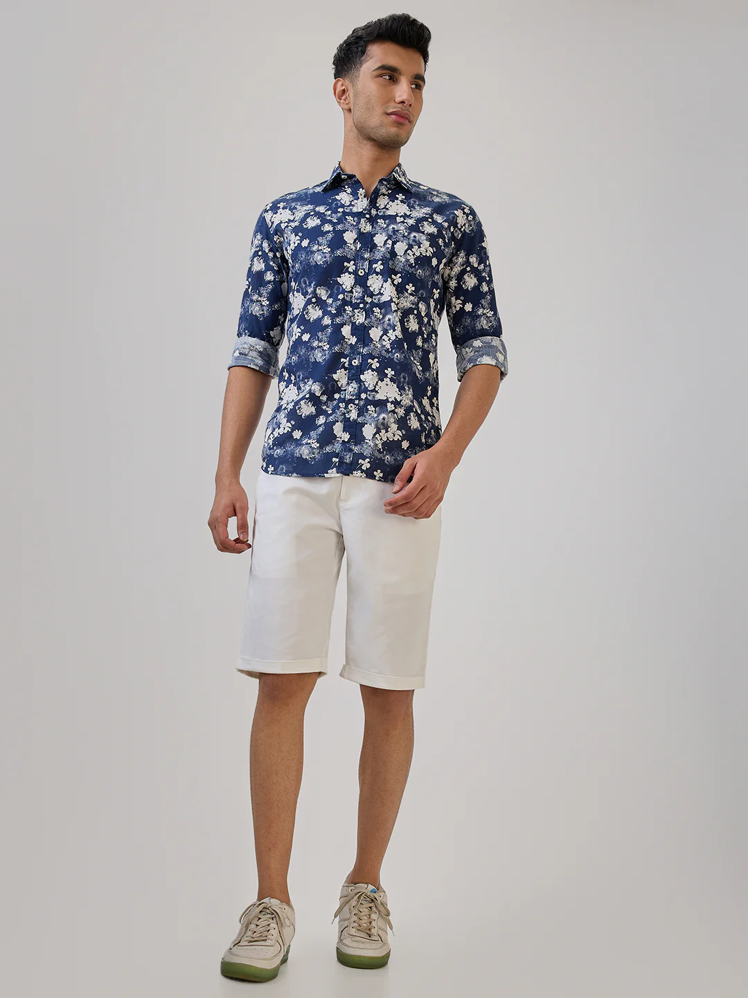 Colorplus Men White Twill Regular Fit Cotton Blend Shorts - Image 6