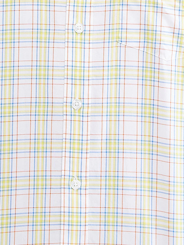 Colorplus Men Yellow Checkered Regular Fit Half Sleeve Spread Collar Shirt - Image 7