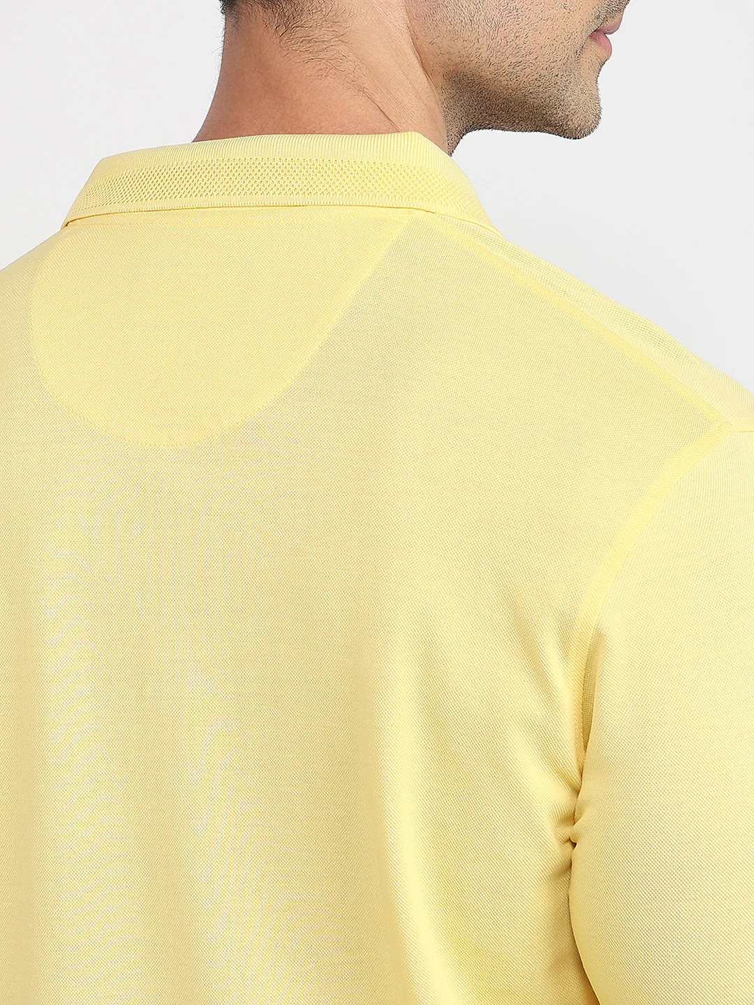 Colorplus Men Yellow Solid Comfort Fit Cotton T-shirt - Image 7