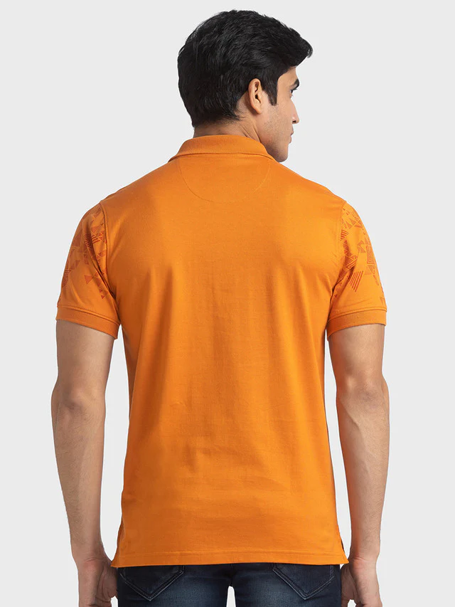 Colorplus Orange Printed Tailored Fit Cotton T-Shirt - Image 4