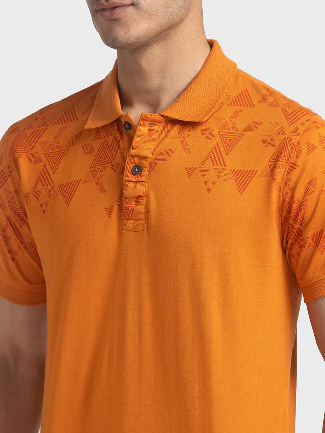 Colorplus Orange Printed Tailored Fit Cotton T-Shirt - Image 6