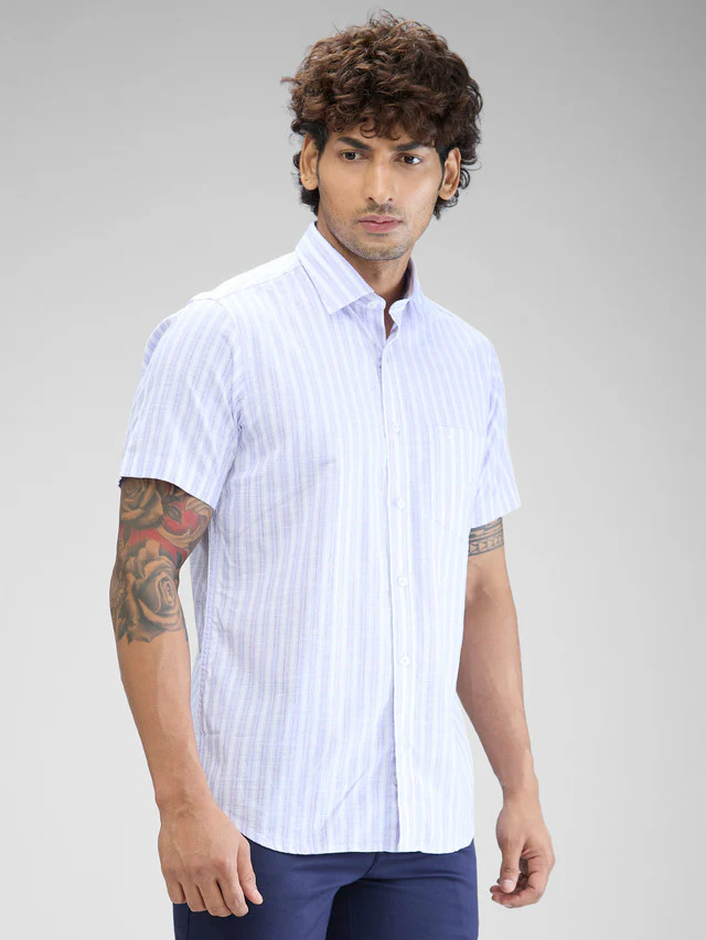 Colorplus Purple Checks Regular Fit Cotton Casual Shirt - Image 2