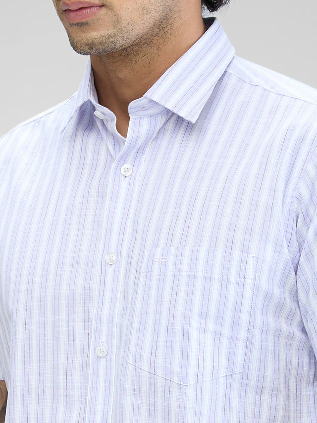 Colorplus Purple Checks Regular Fit Cotton Casual Shirt - Image 6