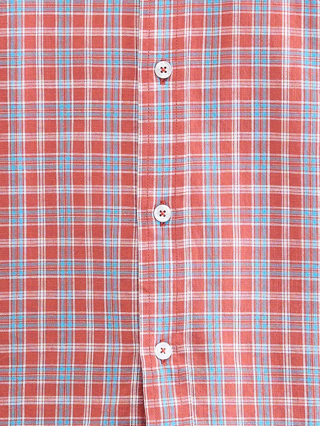 Colorplus Men Red Regular Fit Checks Casual Shirt - Image 7