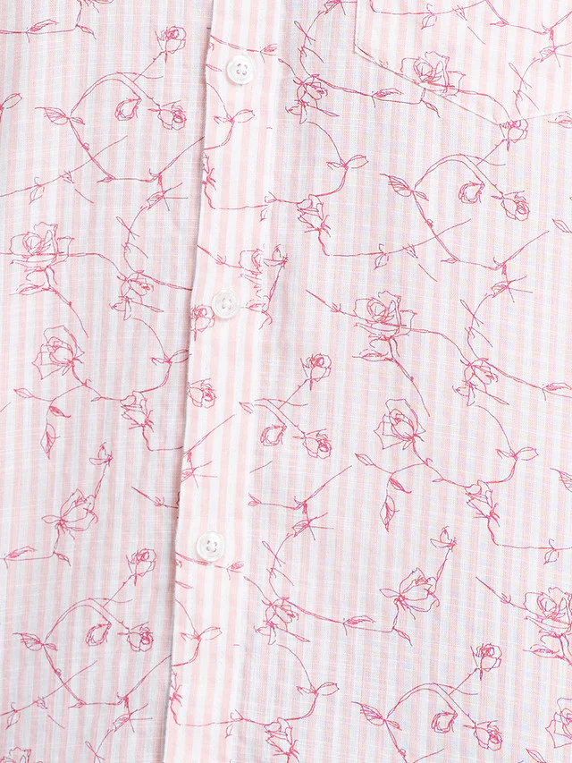 Colorplus Red Printed Contemporary Fit Cotton Casual Shirt - Image 7