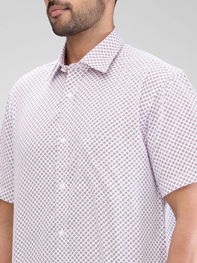 Colorplus Men White Printed Regular Fit Cotton Casual Shirt - Image 7