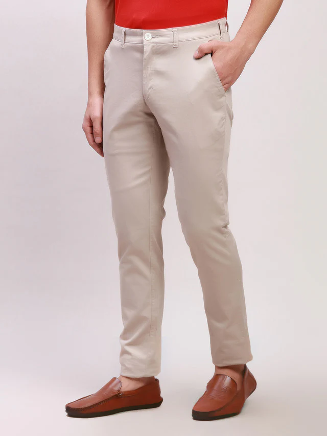 Colorplus Fawn Solid Piece Dyed Nuvo Fit Cotton Blend Trouser - Image 3