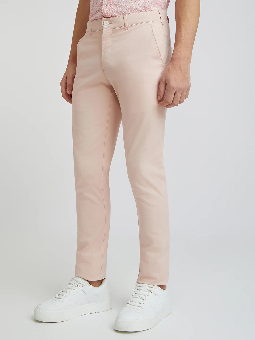 Colorplus Peach Solid Piece Dyed Nuvo Fit Cotton Blend Trouser - Image 3