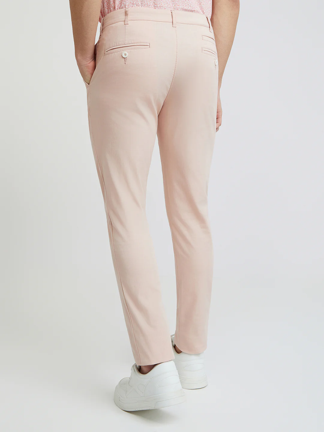 Colorplus Peach Solid Piece Dyed Nuvo Fit Cotton Blend Trouser - Image 4