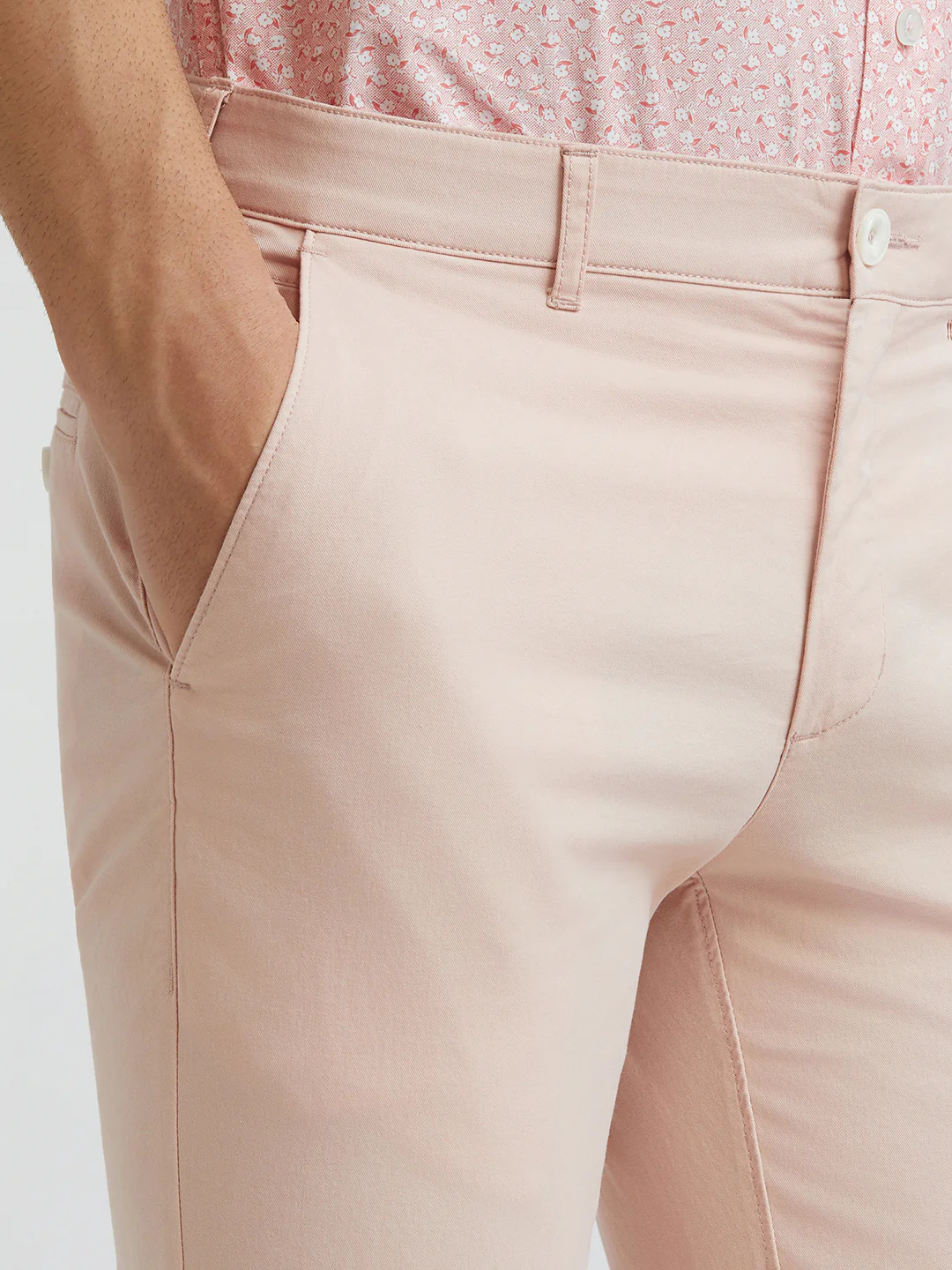 Colorplus Peach Solid Piece Dyed Nuvo Fit Cotton Blend Trouser - Image 6