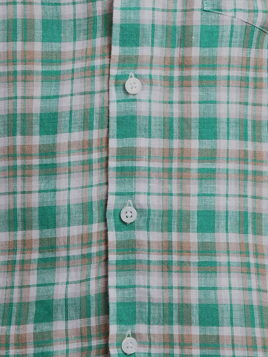 ColorPlus Regular Fit Checkered Dark Green Shirt - Image 7