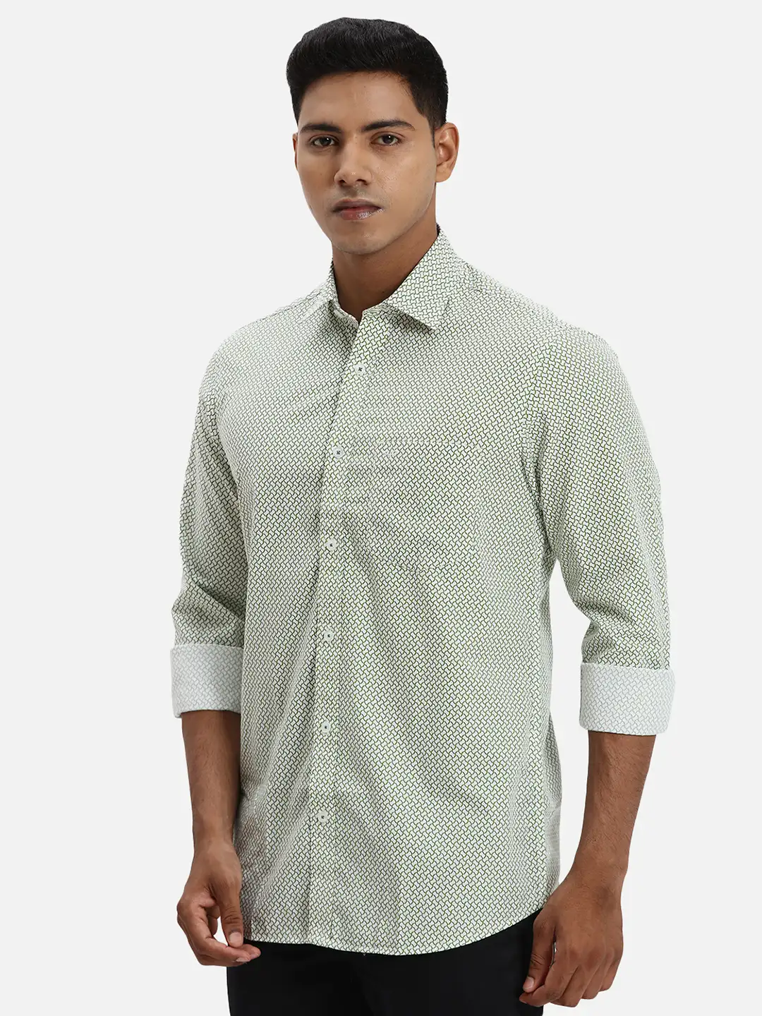 Colorplus Men Green Regular Fit Printed Casual Shirt - Image 3