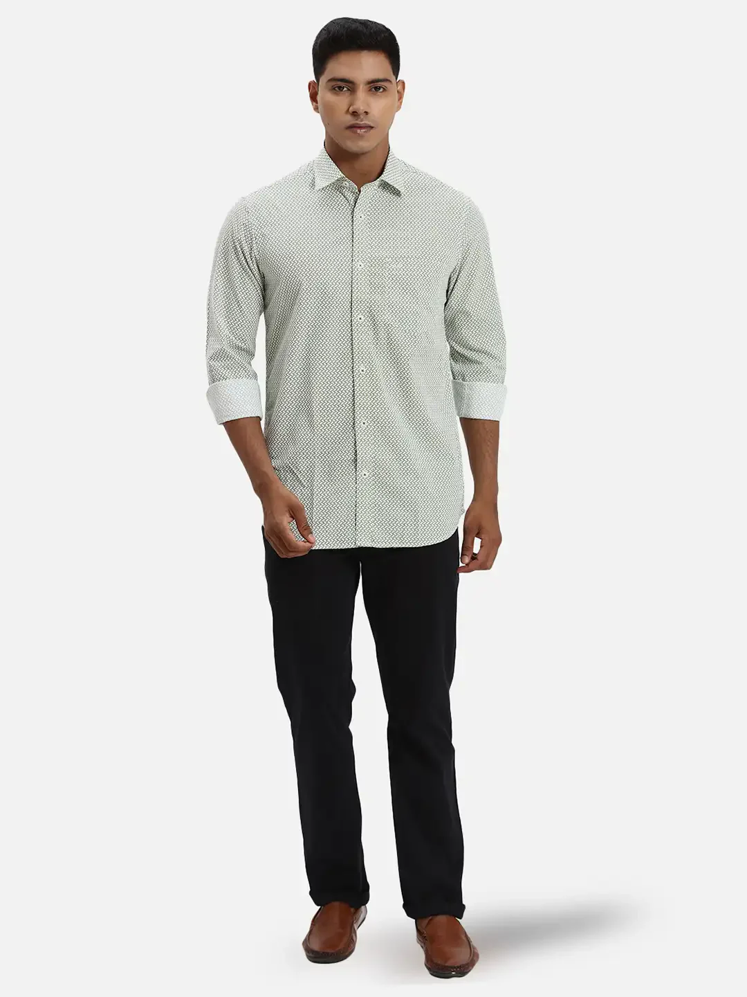 Colorplus Men Green Regular Fit Printed Casual Shirt - Image 5