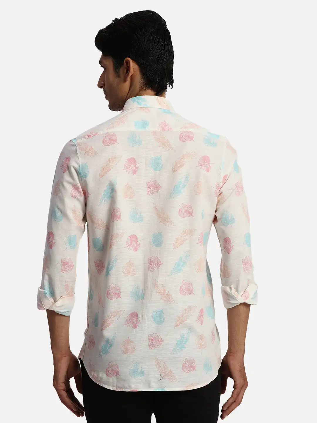 ColorPlus Regular Fit Printed Medium Red Shirt - Image 4