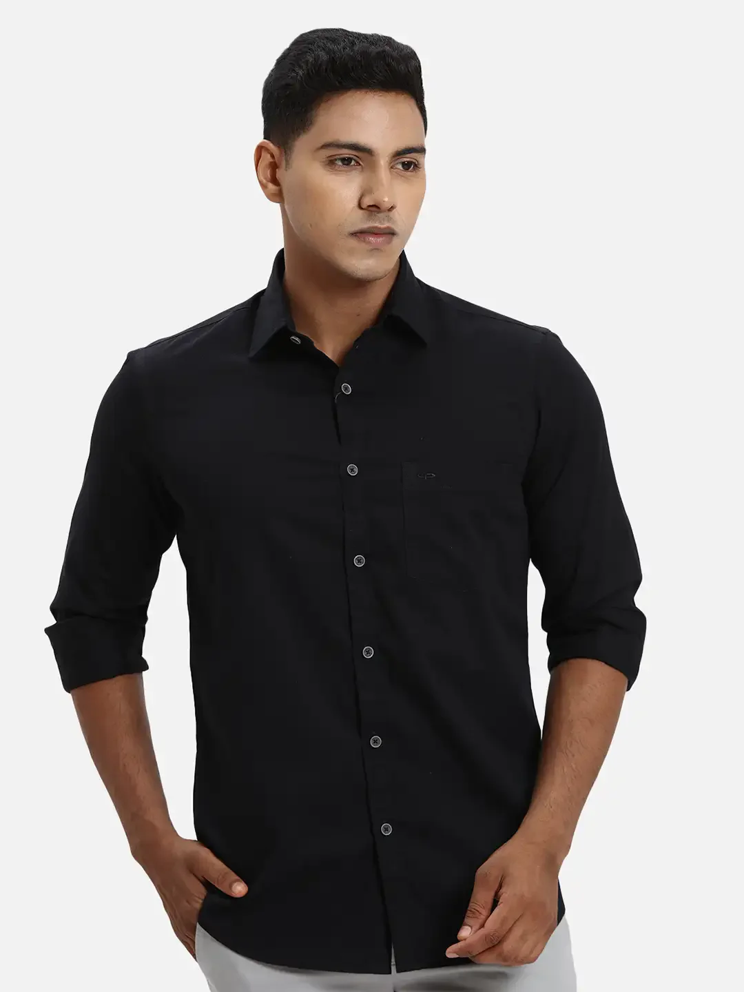 ColorPlus Regular Fit Solid Black Shirt