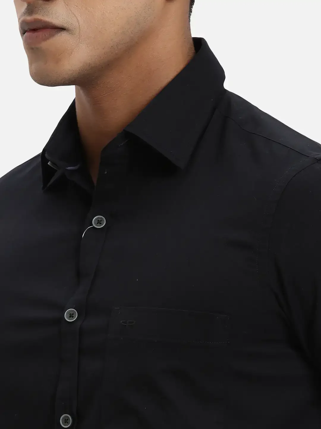 ColorPlus Regular Fit Solid Black Shirt - Image 6