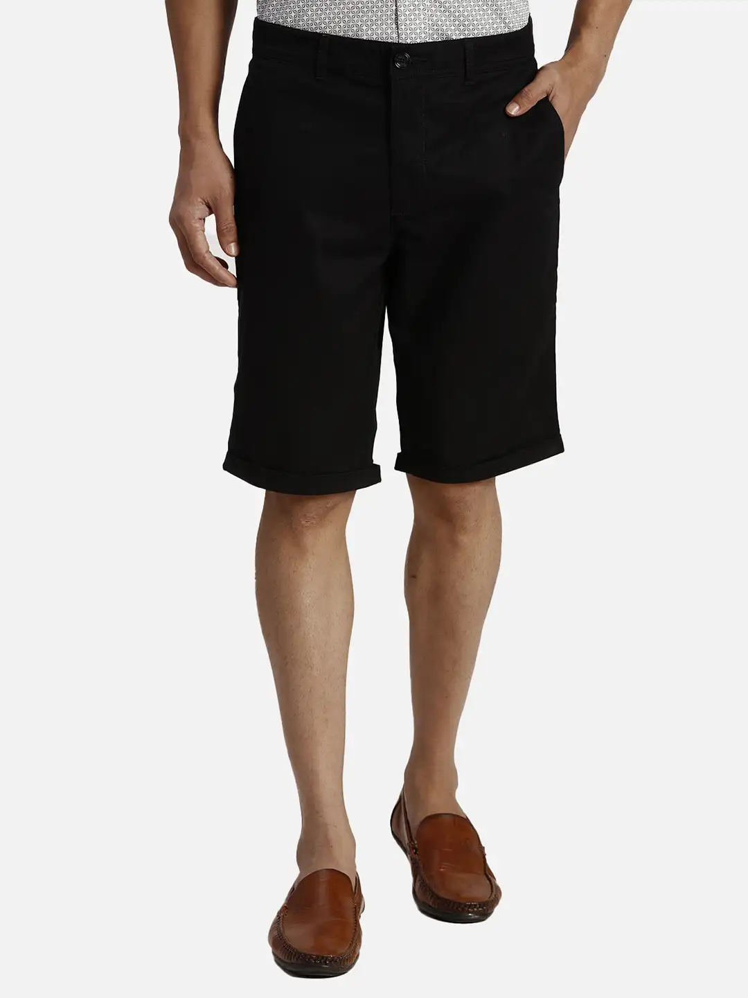 Colorplus Regular Fit Solid Black Short