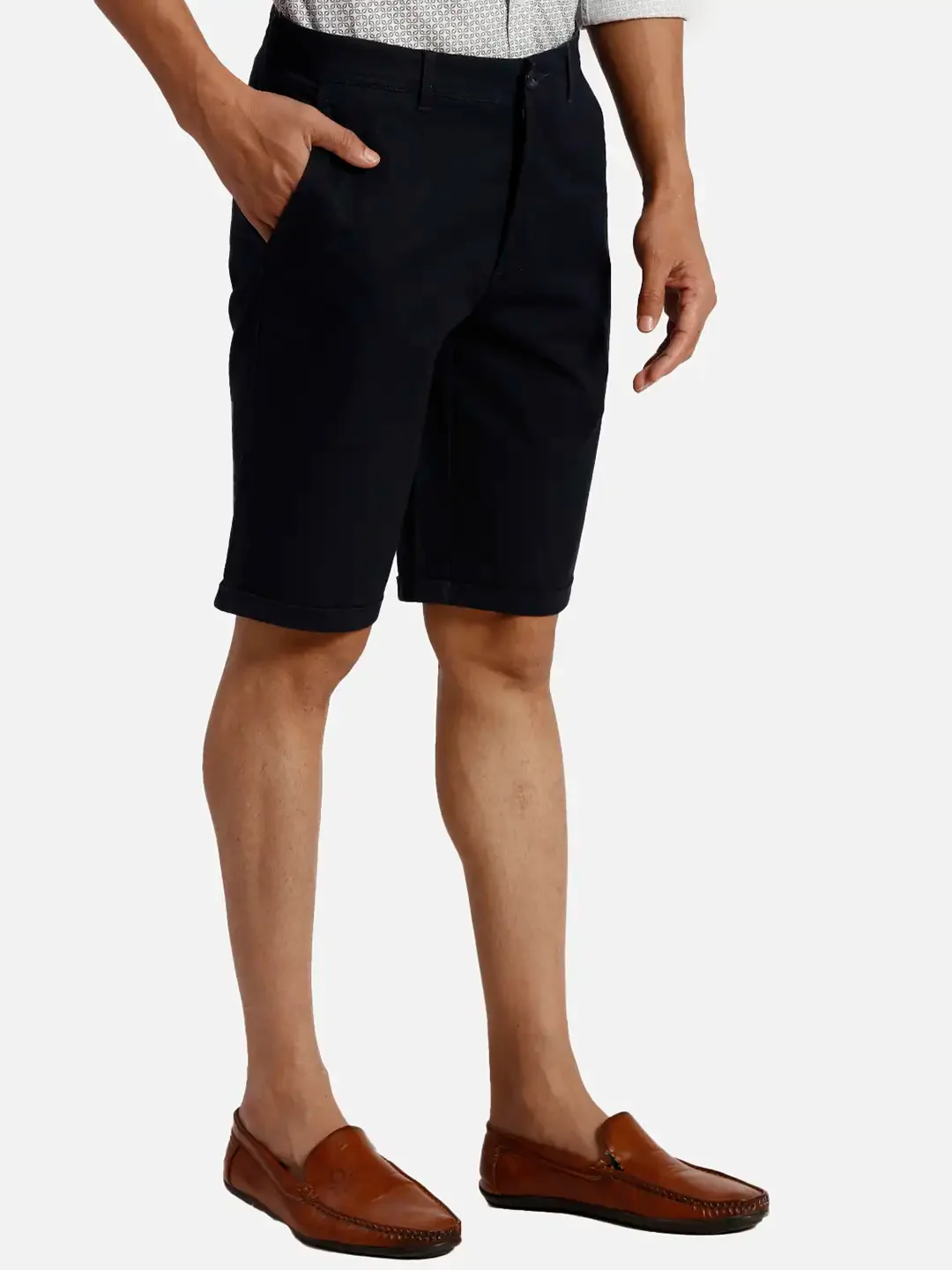 Colorplus Regular Fit Solid Dark Blue Short - Image 2