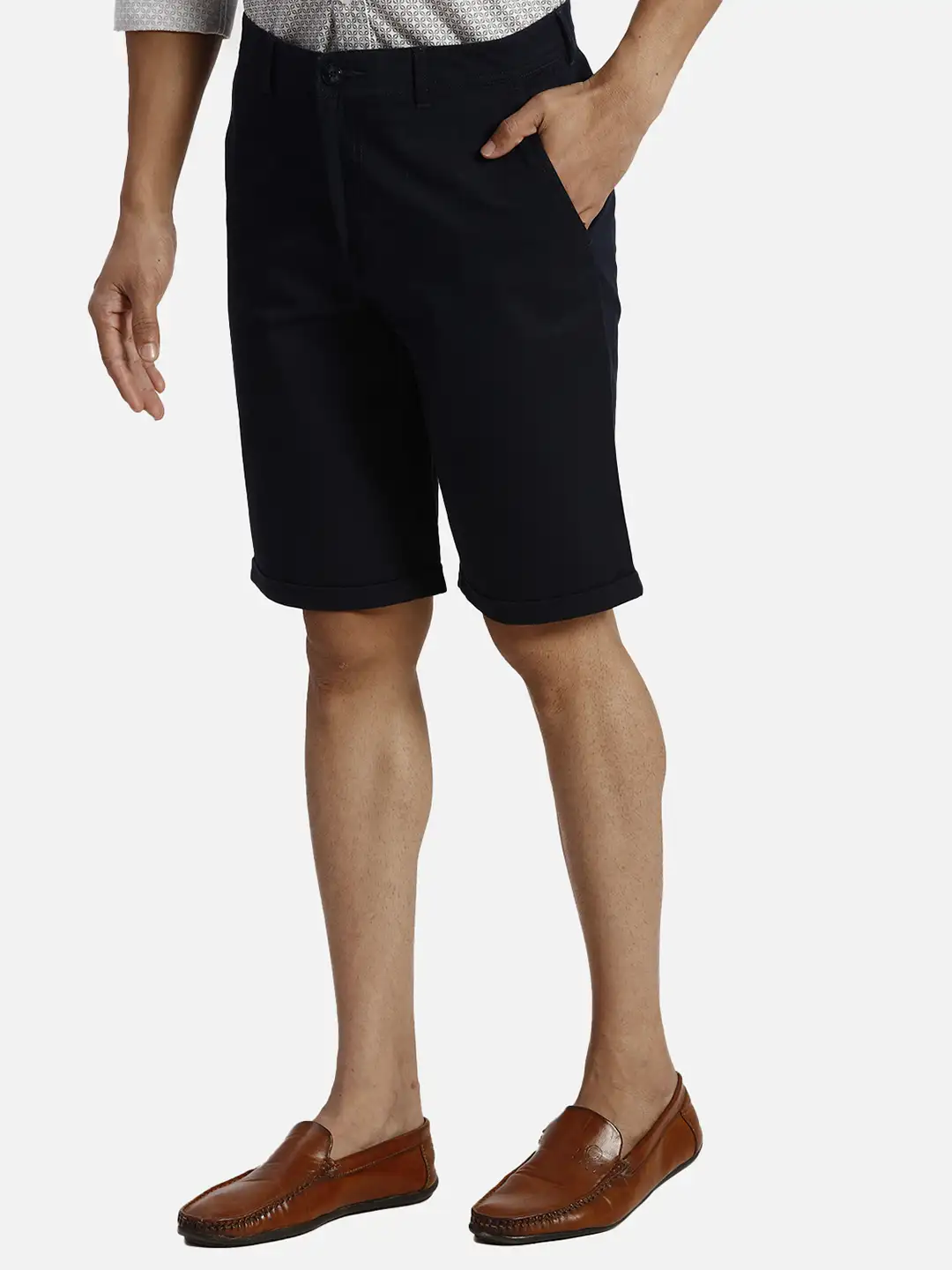 Colorplus Regular Fit Solid Dark Blue Short - Image 3