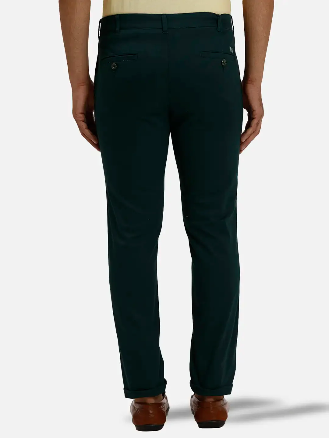 ColorPlus Regular Fit Solid Dark Green Trouser - Image 4