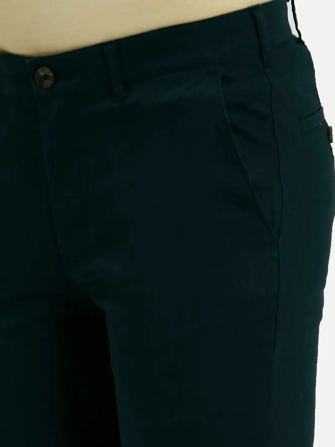 ColorPlus Regular Fit Solid Dark Green Trouser - Image 6
