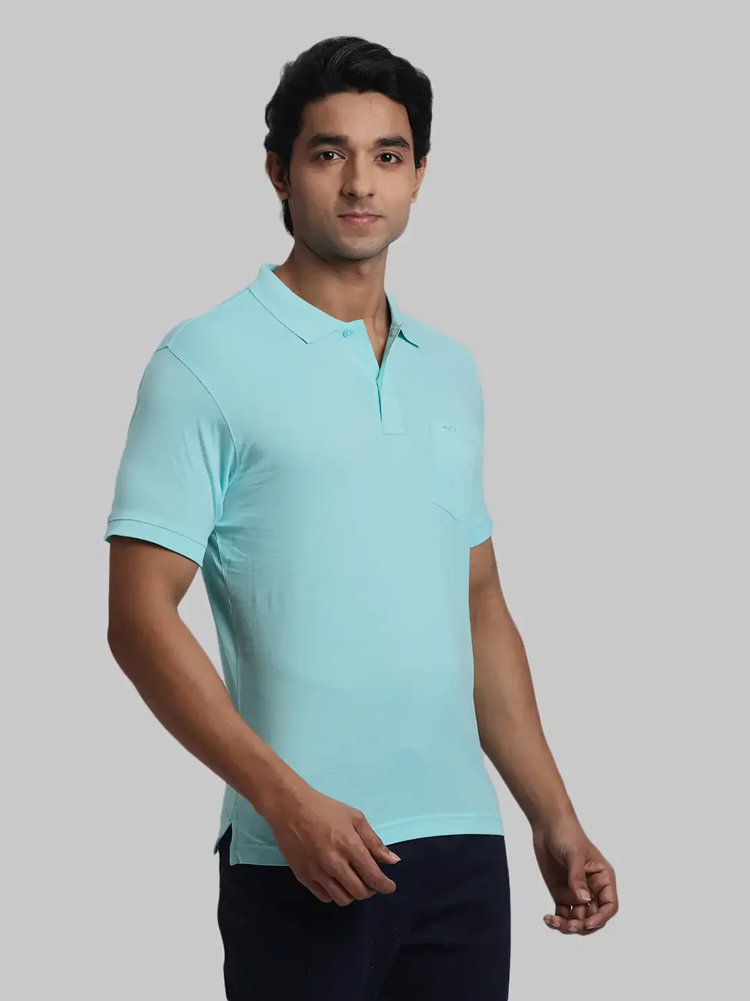 ColorPlus Regular Fit Solid Light Blue T-Shirt