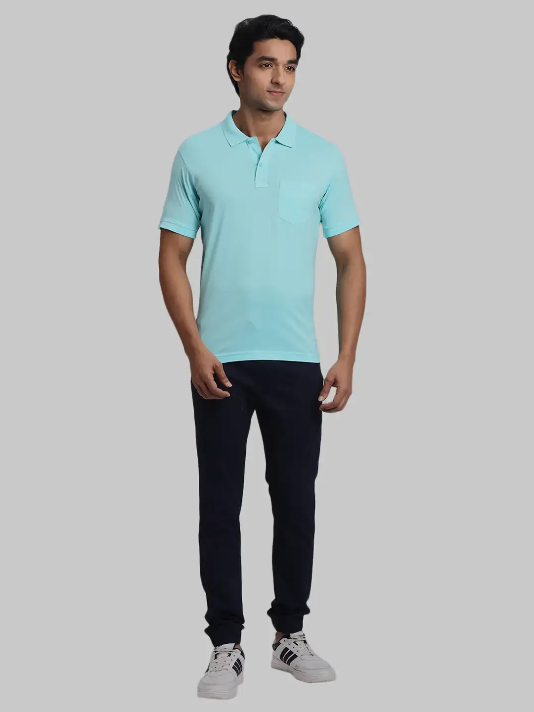 ColorPlus Regular Fit Solid Light Blue T-Shirt - Image 4