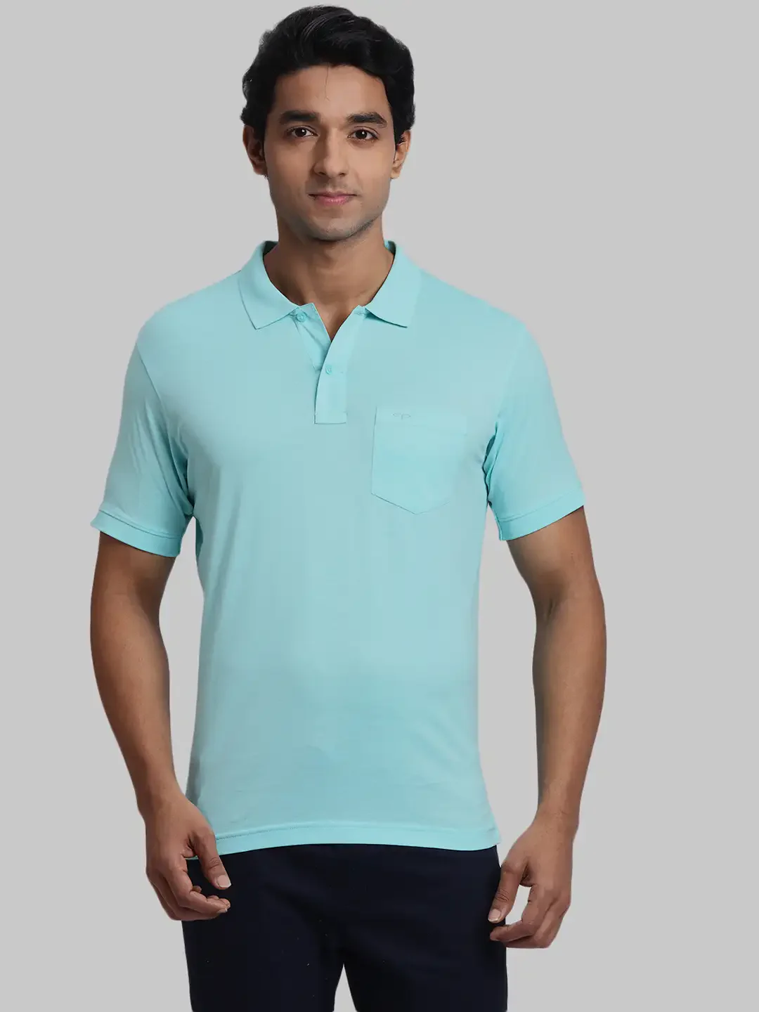 ColorPlus Regular Fit Solid Light Blue T-Shirt - Image 6