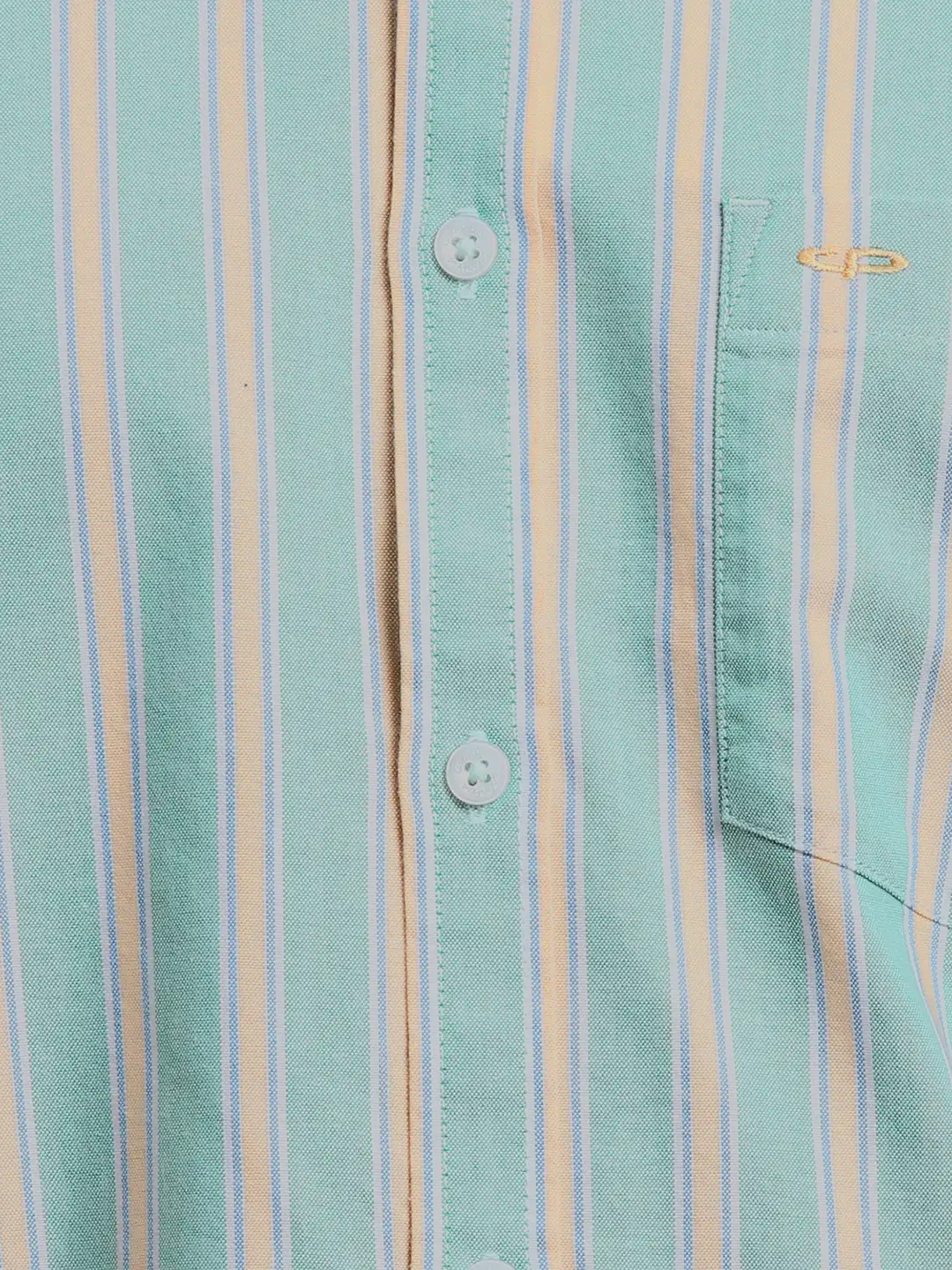 ColorPlus Regular Fit Striped Medium Green Shirt - Image 7